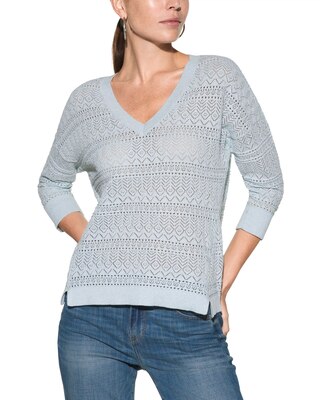 Outlet WHBM Pointelle V-Neck Pullover