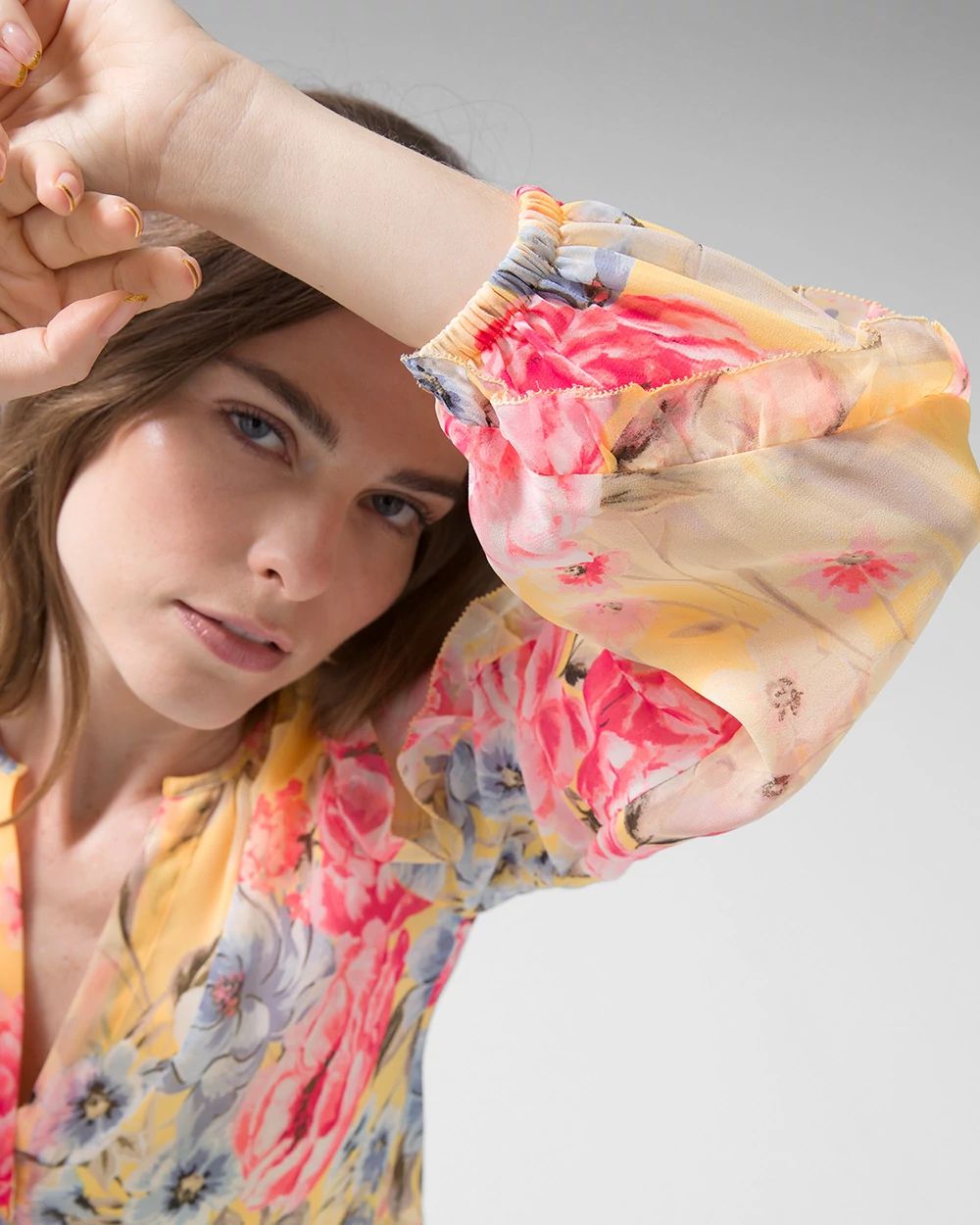 Ruffle-Sleeve Blouse