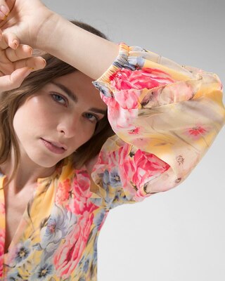 Ruffle-Sleeve Blouse