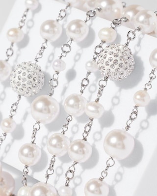 Multi Pearl Strand Necklace click to view larger image.