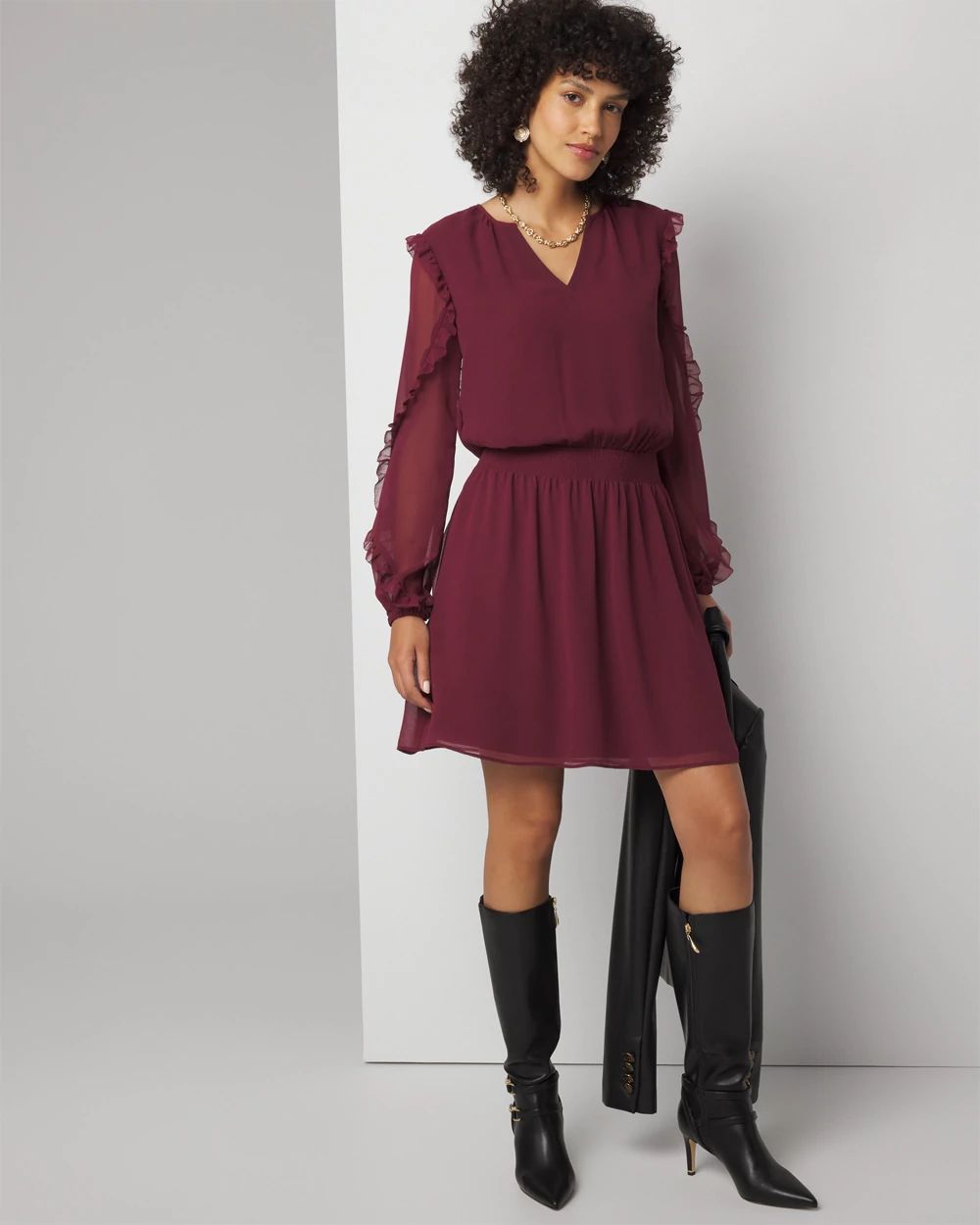 Long Sleeve Ruffle Dress
