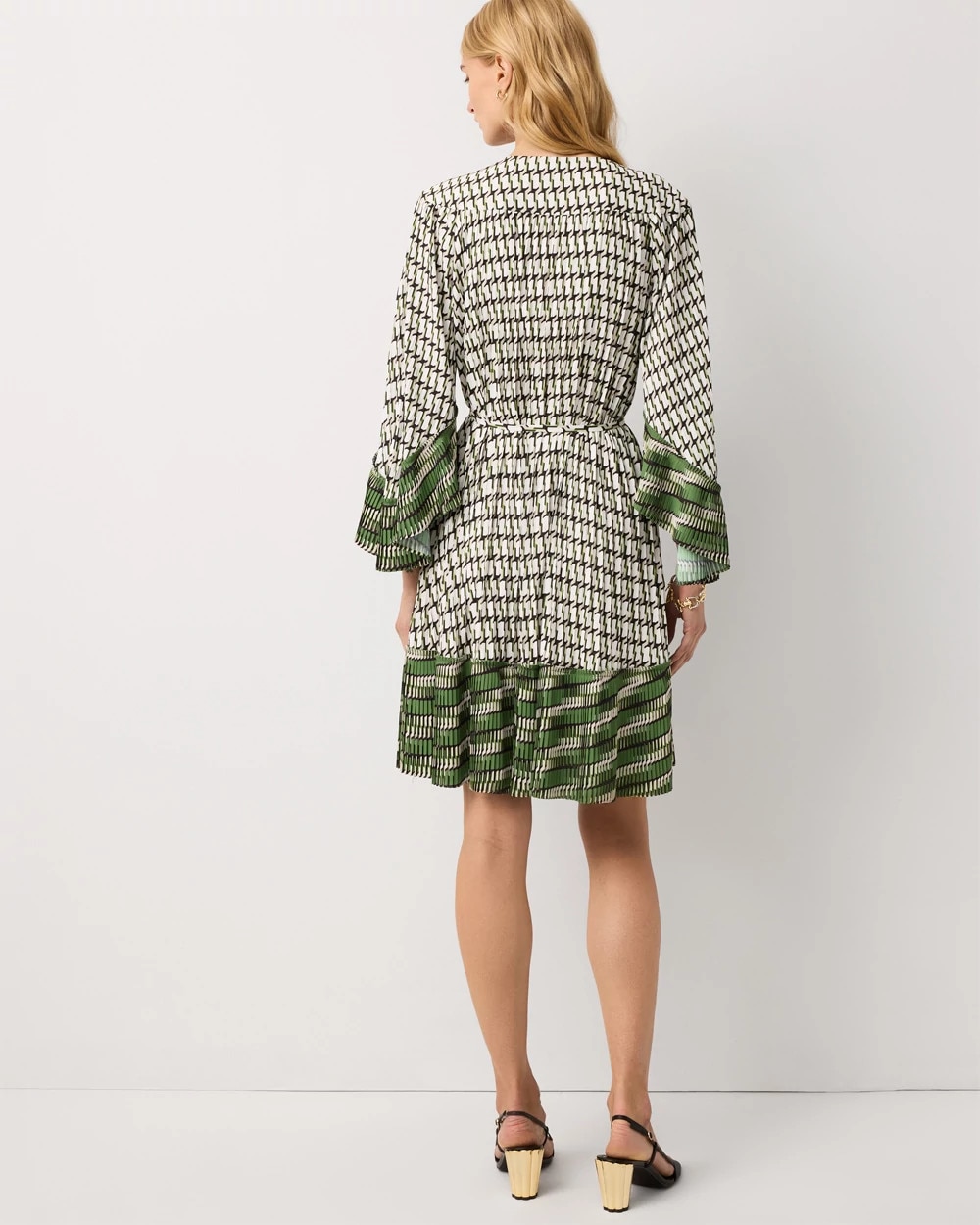 Flutter Sleeve Crepe Dress