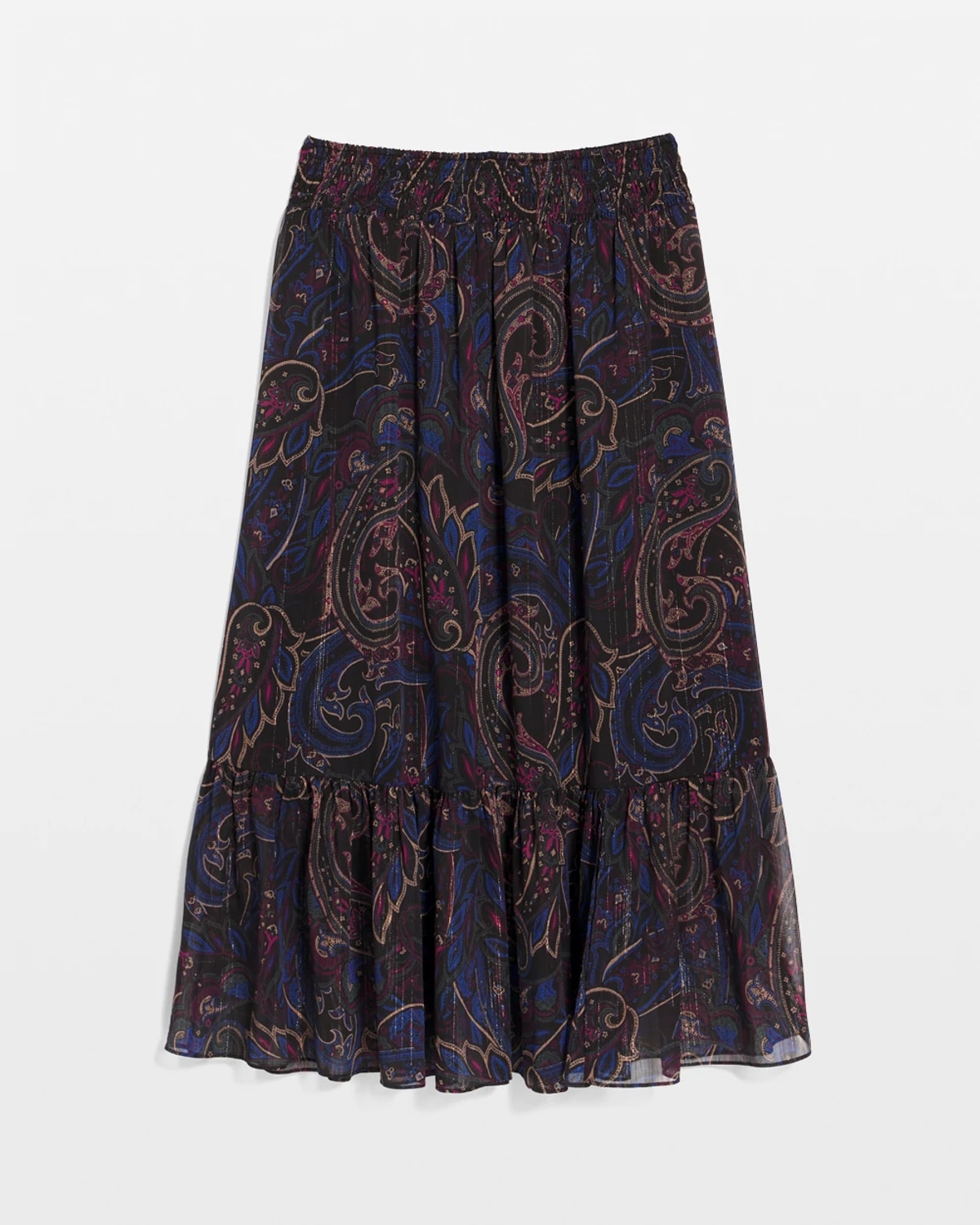 White House Black Market Paisley Chiffon Maxi Skirt