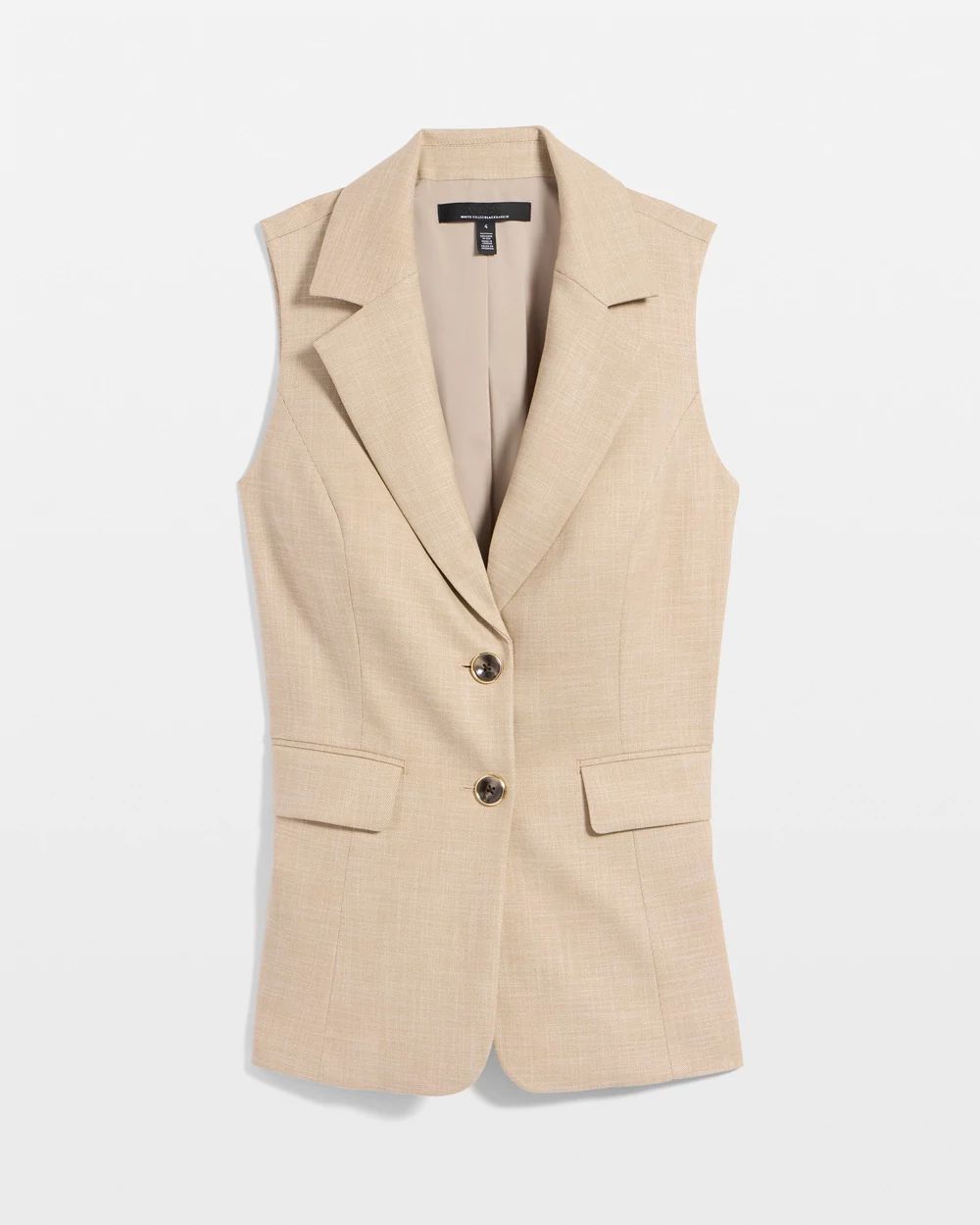 Petite Crosshatch Tailored Vest