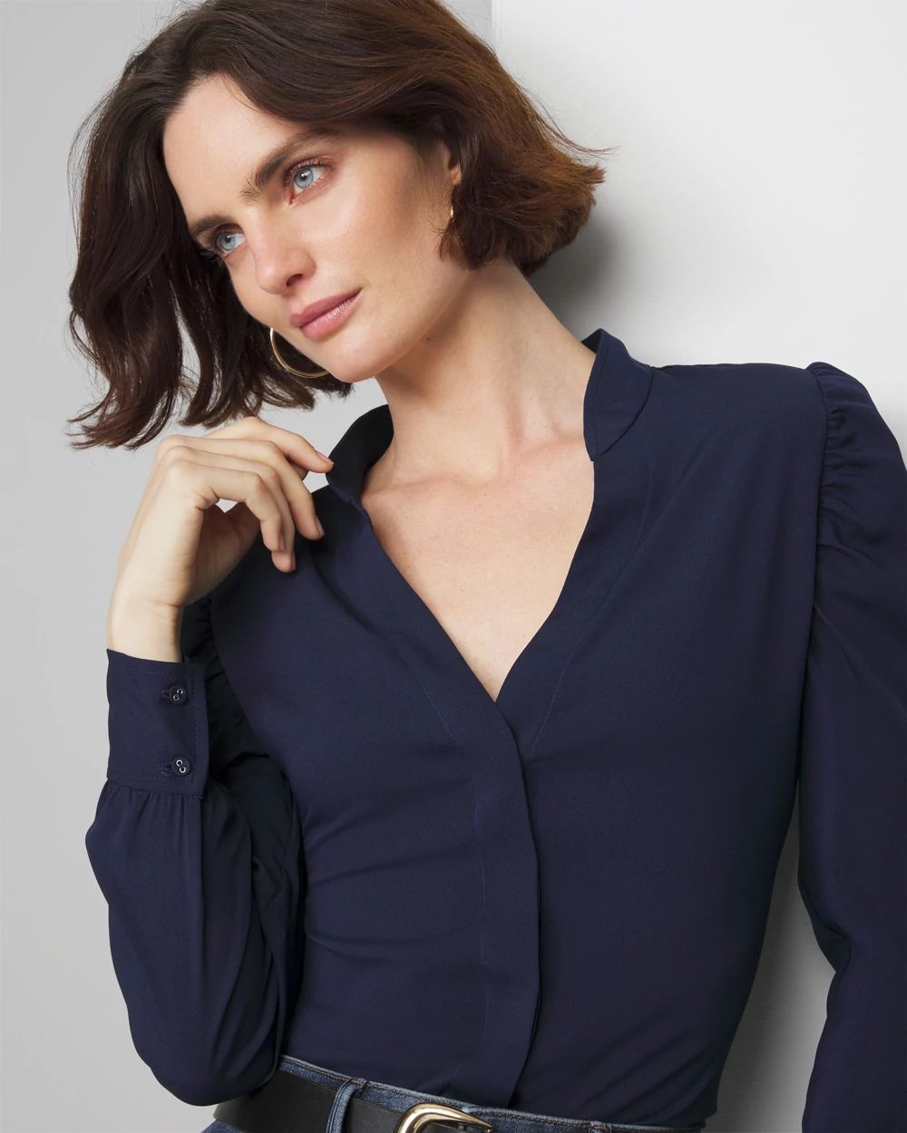 Long Sleeve Y-Neck Shirt click to view larger image.