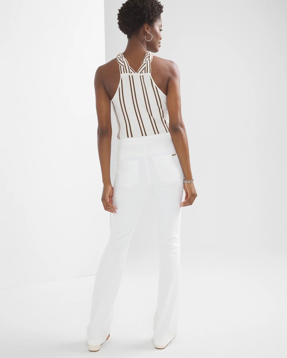 High-Rise Turnlock Skinny Flare Jeans