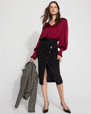 Satin Drama Sleeve Blouse click to view larger image.