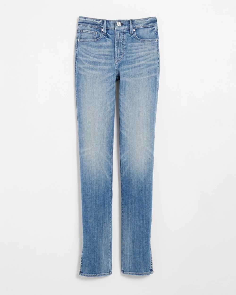 High-Rise Everyday Soft Novelty Slim Jeans With Slit click to view larger image.