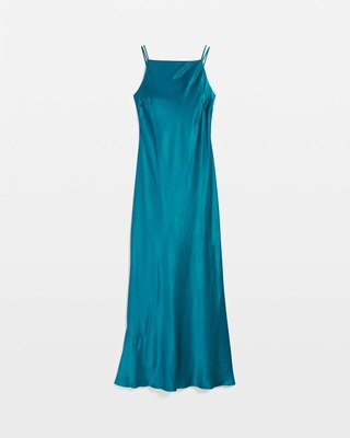 Square Neck Satin Slip Dress click to view larger image.