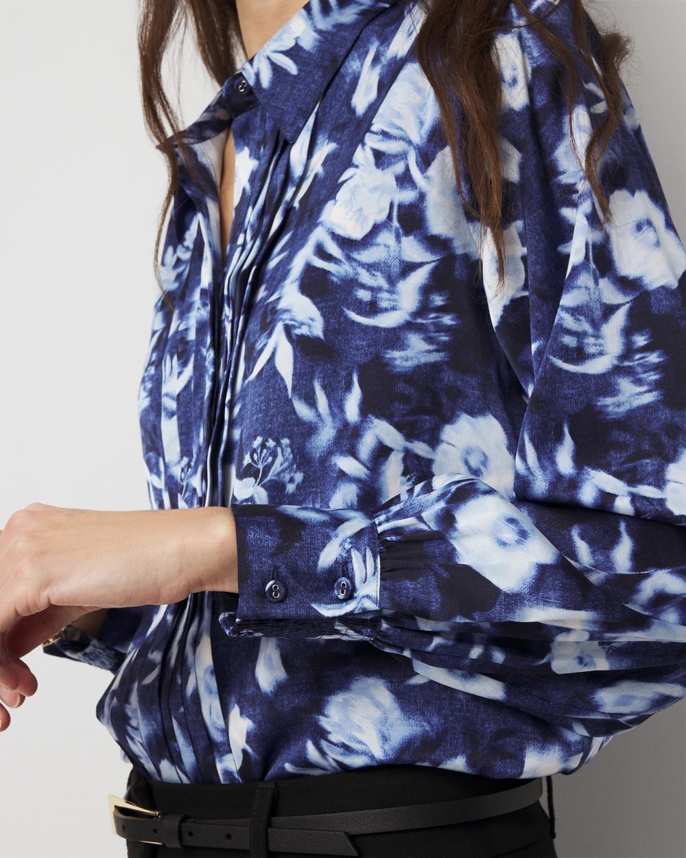 Pintuck Satin Shirt