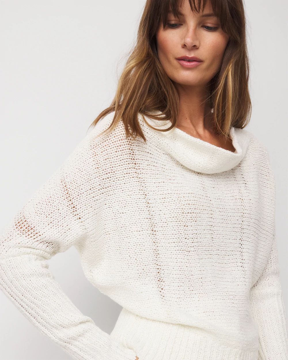 Metallic Dolman Pullover Sweater click to view larger image.