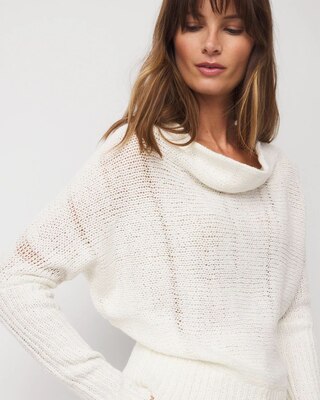 Metallic Dolman Pullover Sweater click to view larger image.