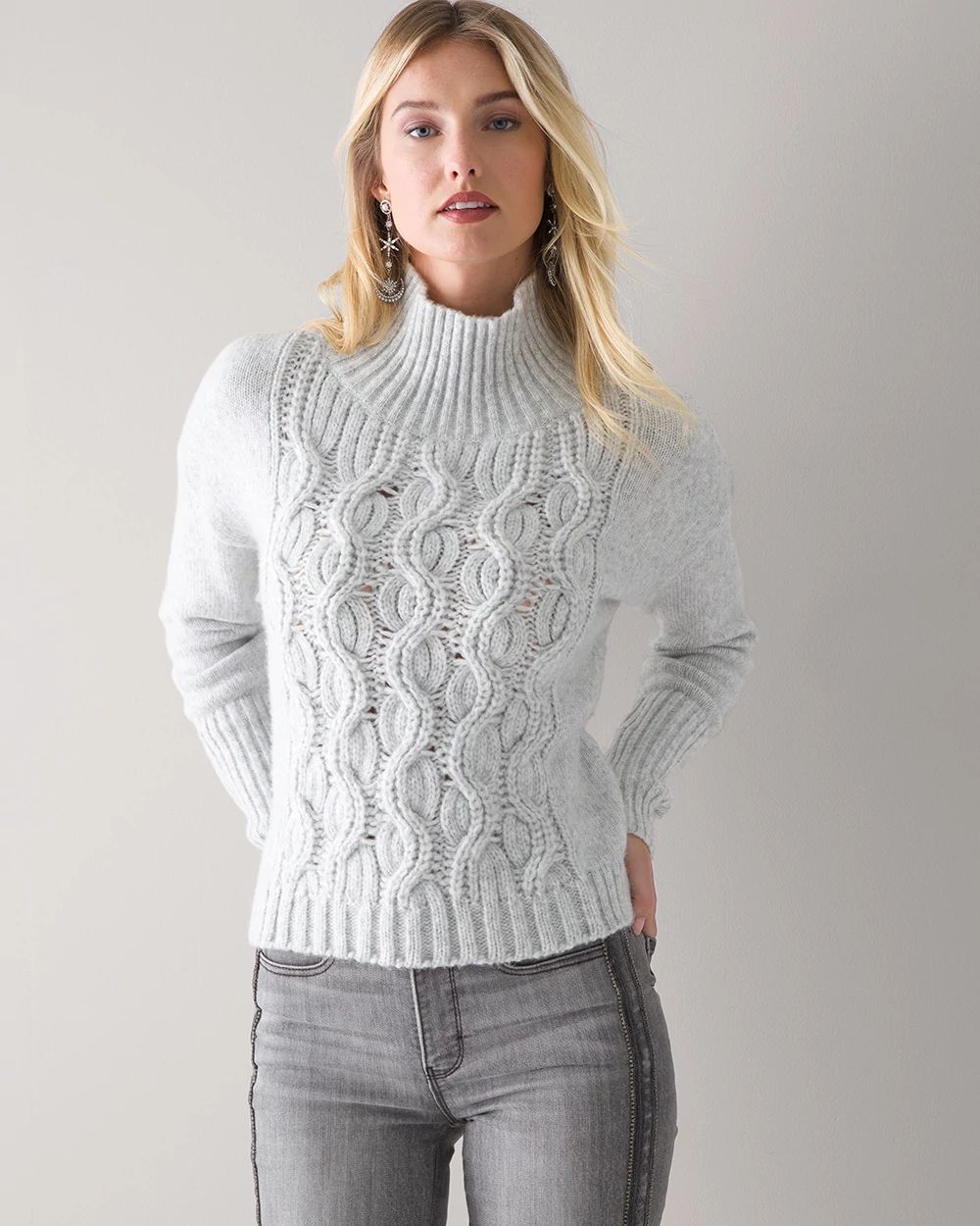 Cable Knit Turtleneck Sweater