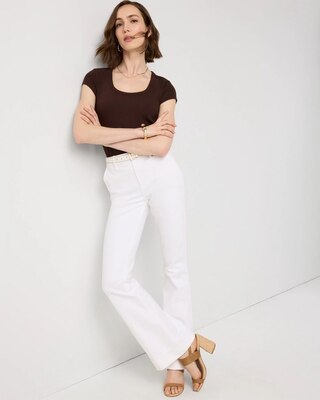 WHBM FORME™ Ribbed Scoop Neck Tee click to view larger image.