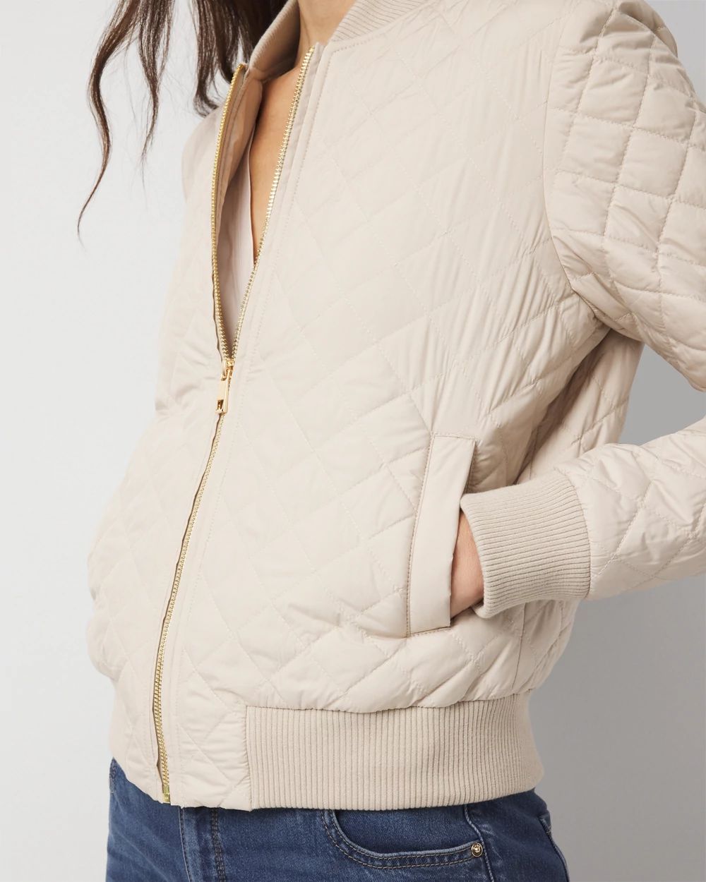 Quilted Bomber Jacket click to view larger image.