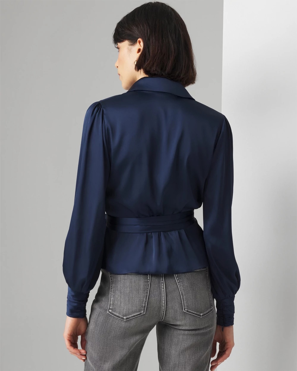 belted wrap blouse