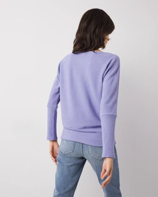Off-The-Shoulder Ribbed Knit Pullover click to view larger image.