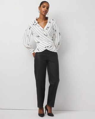 Petite Clear Coated Extra High Rise Barrel Jean