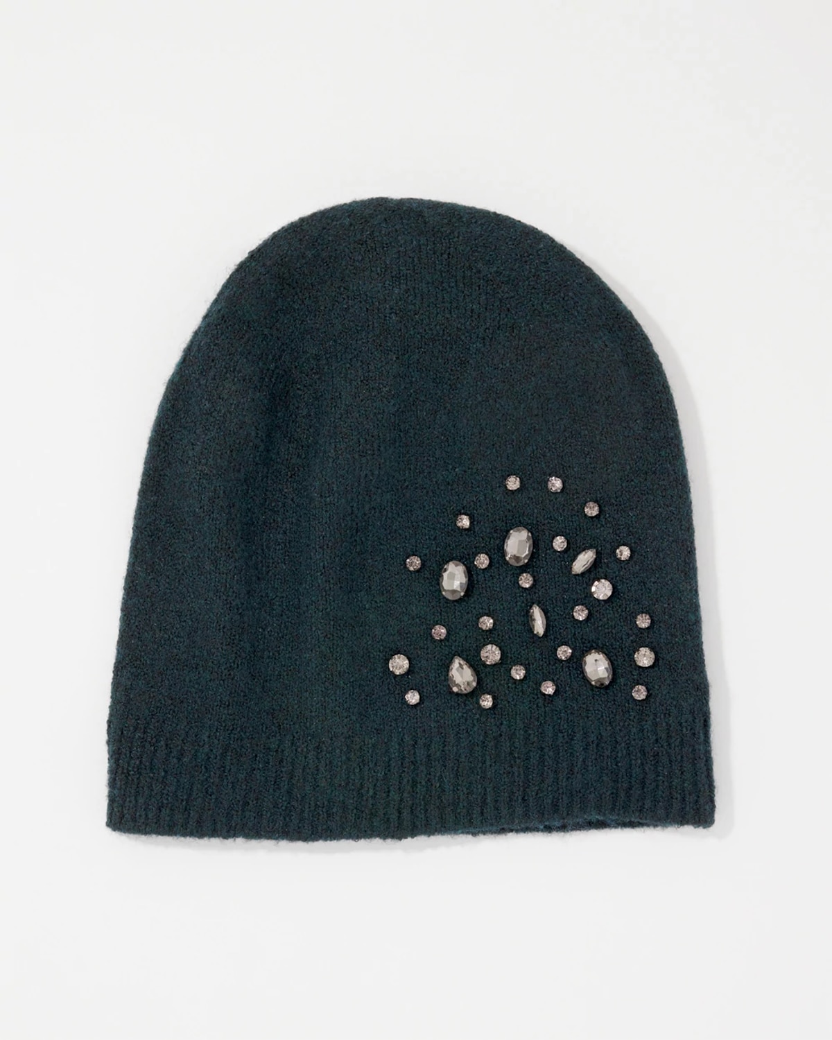 White House Black Market Rhinestone Beanie Hat In Green