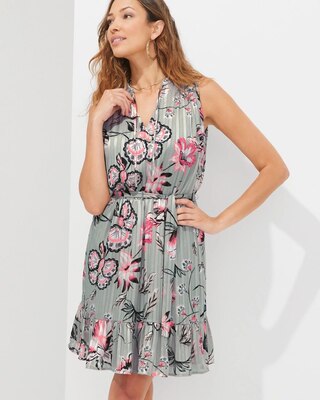 Outlet WHBM Tie-Neck Tiered Mini Dress