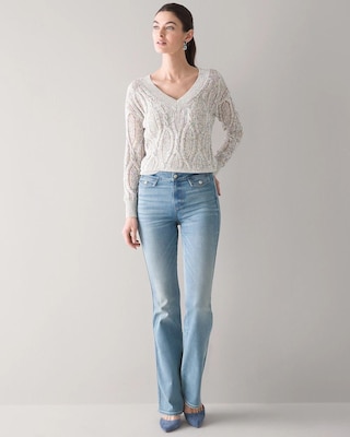 Petite High-Rise Everyday Soft Denim™ Skinny Flare Jeans click to view larger image.