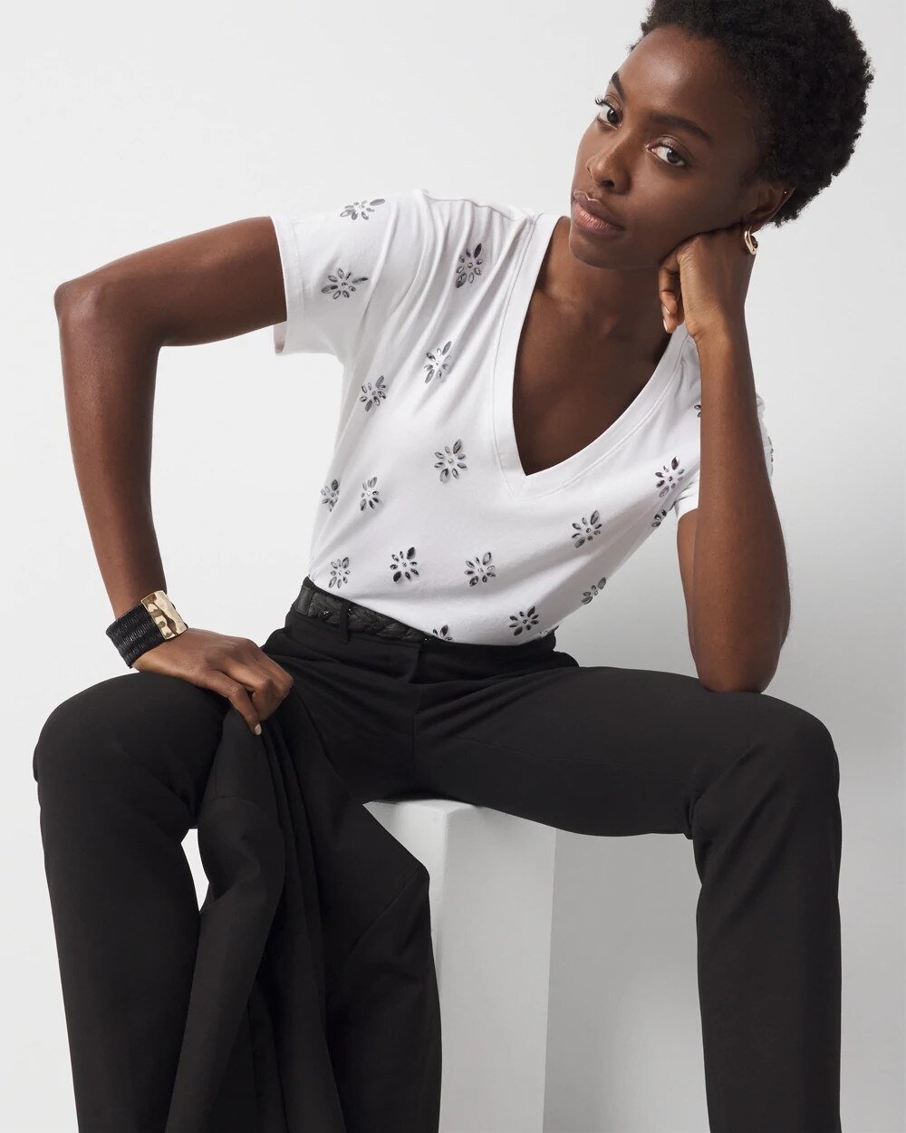 Crystal Embellished Tee - image 2