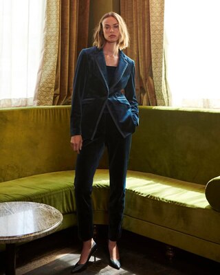 Elle Velvet Slim Ankle Pant click to view larger image.