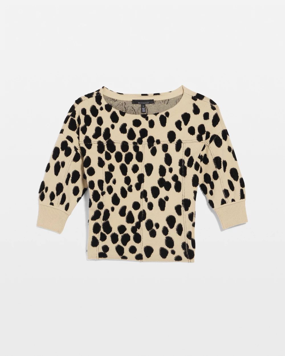 Petite Jacquard Puff Sleeve Sweater click to view larger image.