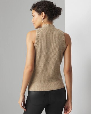 Cable Stitch Mockneck Sweater Tank