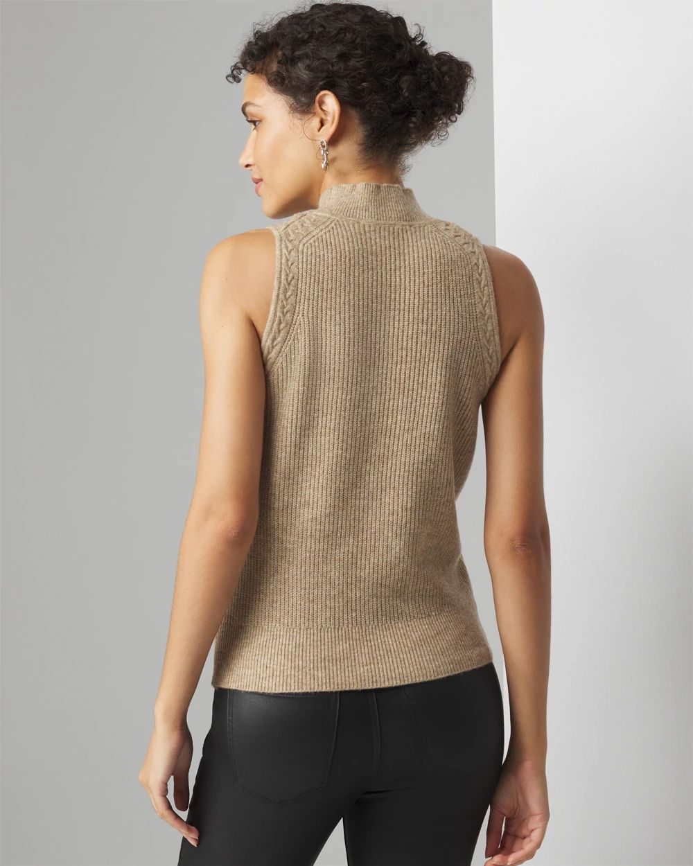 Cable Stitch Mockneck Sweater Tank