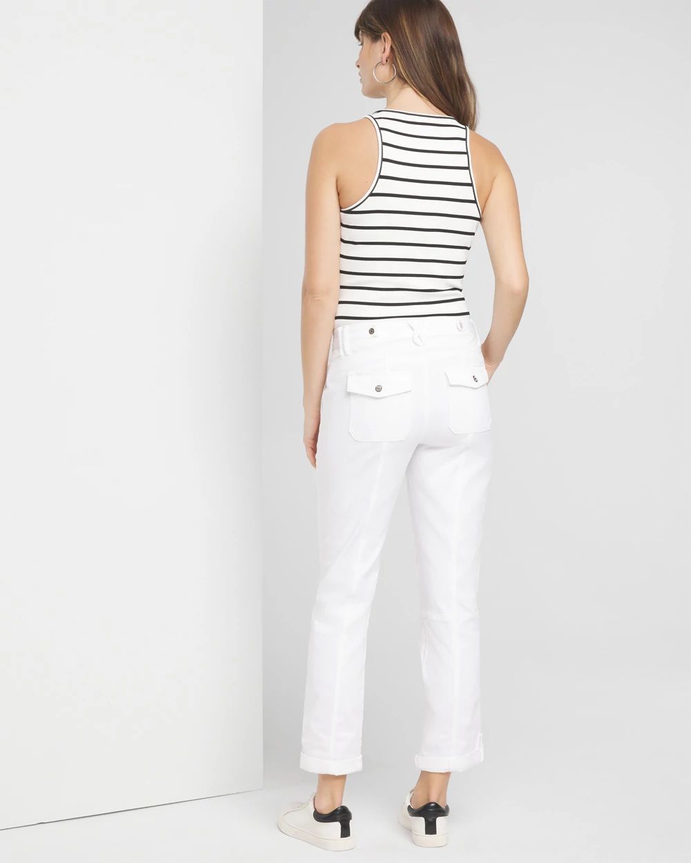 Mid-Rise Pret-A-Pedi Straight Crop Pants click to view larger image.