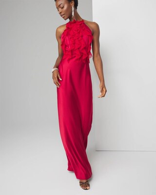 Satin Ruffle Gown click to view larger image.