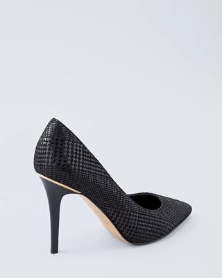 Olivia Croc-Embossed Leather Heels