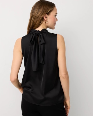Bow Back Satin Halter Blouse click to view larger image.