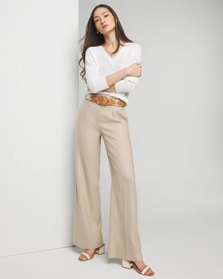 Pointelle Palms V-Neck Sweater