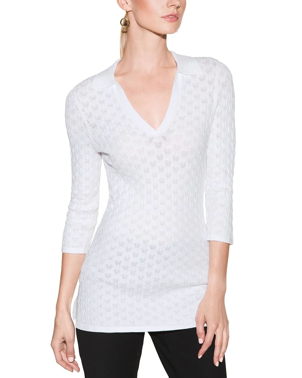Outlet WHBM Open-Stitch Tunic Sweater