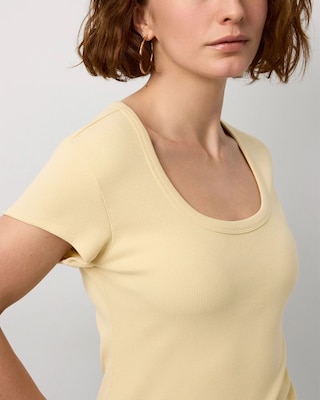 WHBM FORME™ Ribbed Scoop Neck Tee click to view larger image.