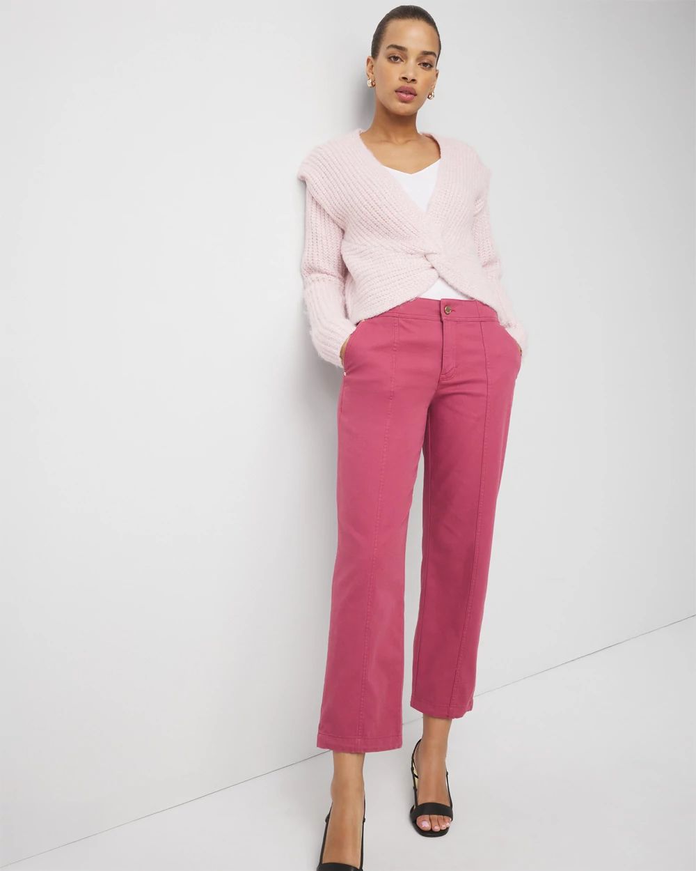 Petite Pret Mid Rise Relaxed Ankle Pant