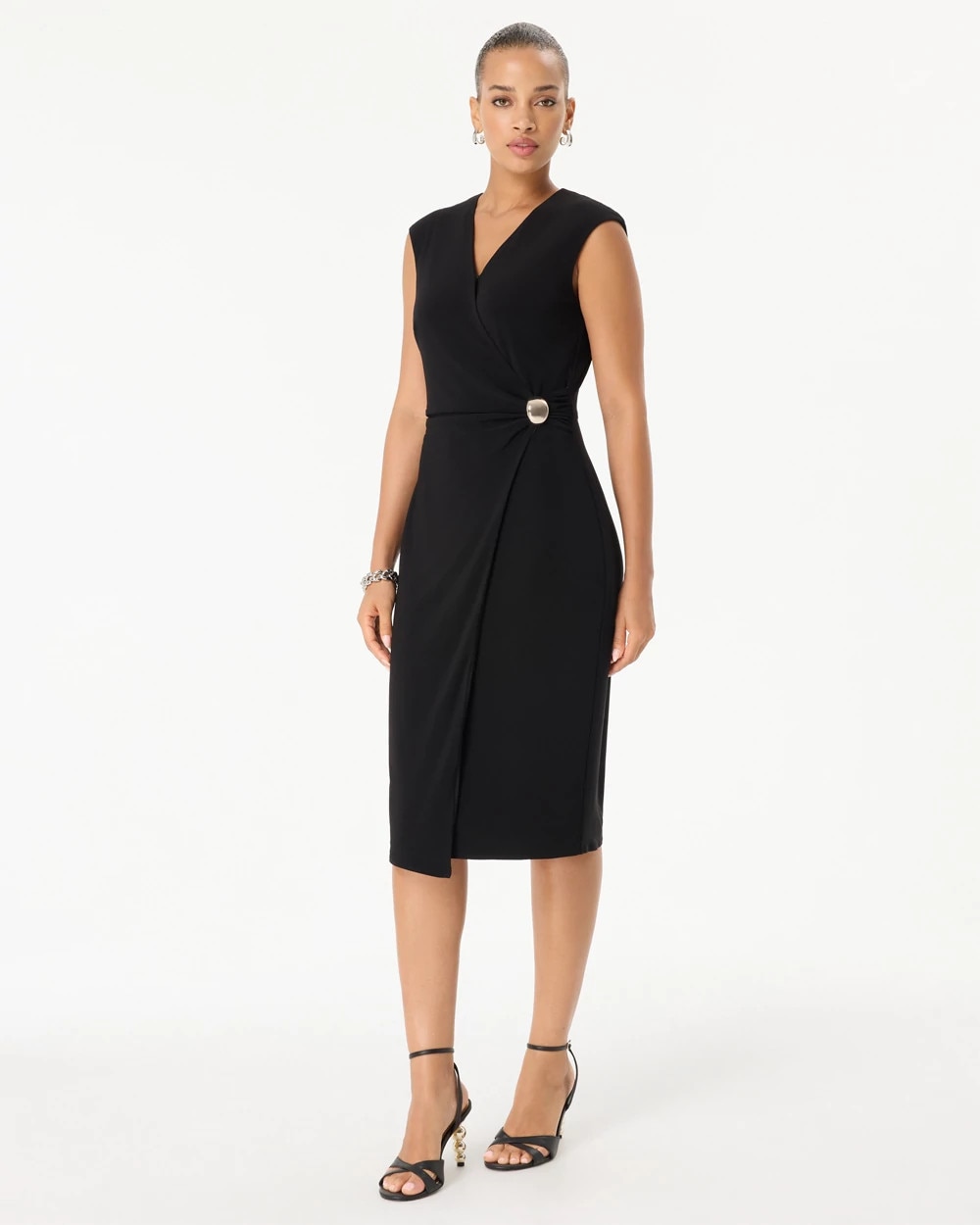 Petite Faux Wrap Sheath Dress