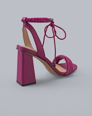 Braided Strappy High-Heel Sandals