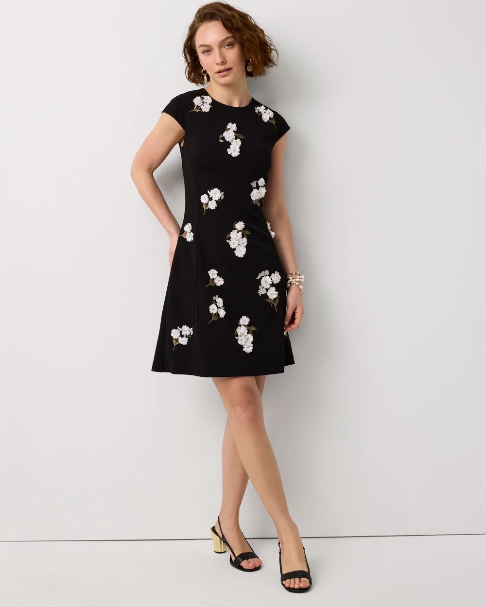 Floral Applique Mini Dress