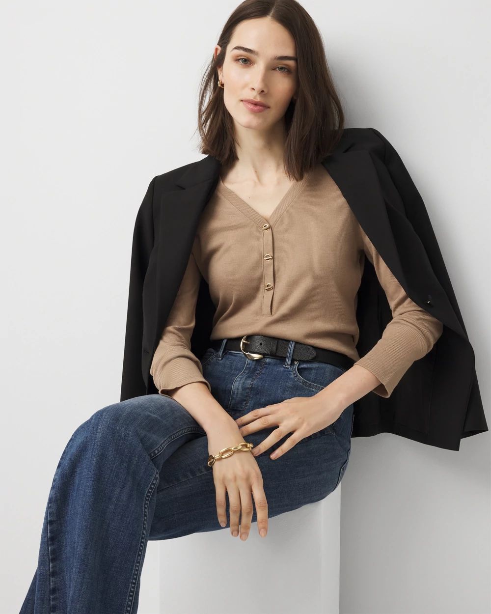 Turnlock Long Sleeve Henley Tee