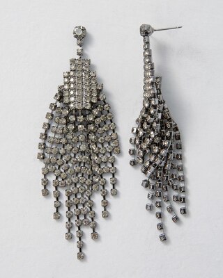 Hematite Fringe Chandelier Earrings