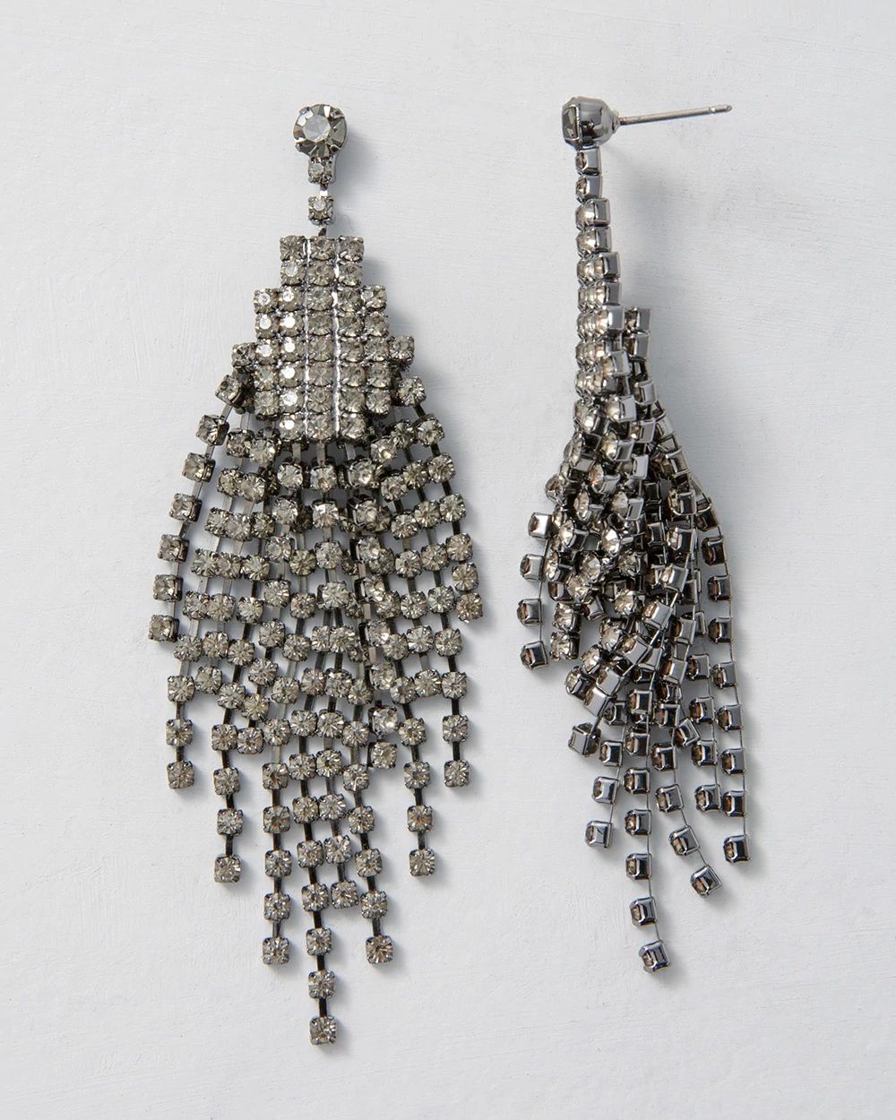 Hematite Fringe Chandelier Earrings click to view larger image.