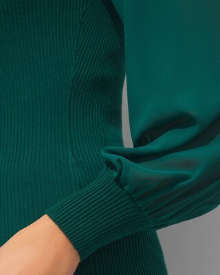 Outlet WHBM Woven-Sleeve Pullover
