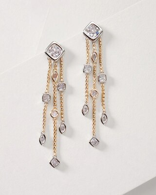 Silvertone & Goldtone Cubic Zirconia Earrings