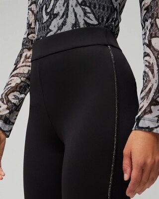 Pull On Embellished Tuxedo Trim Flare Pants
