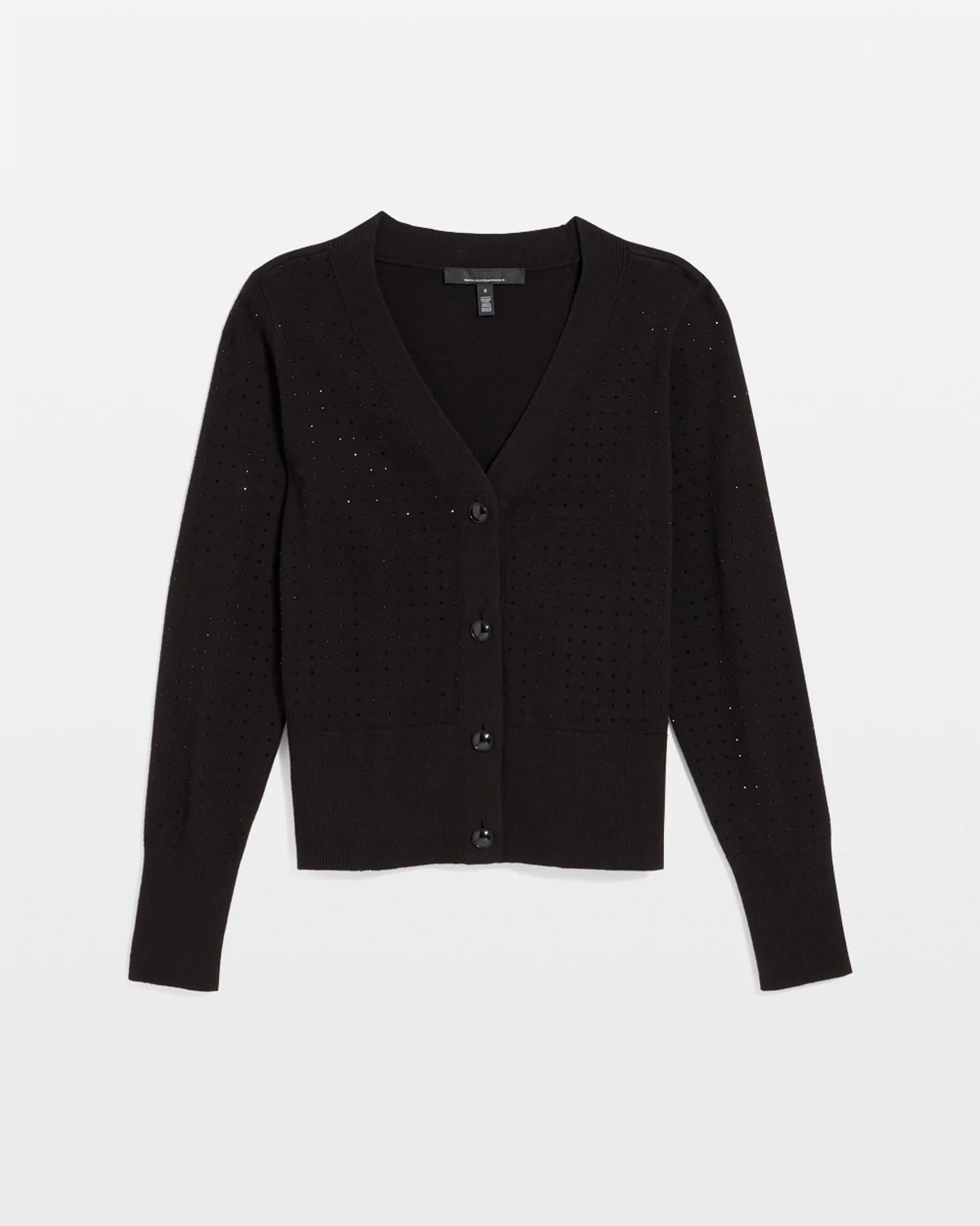 White House Black Market Petite Embellished Cardigan Sweater In Black