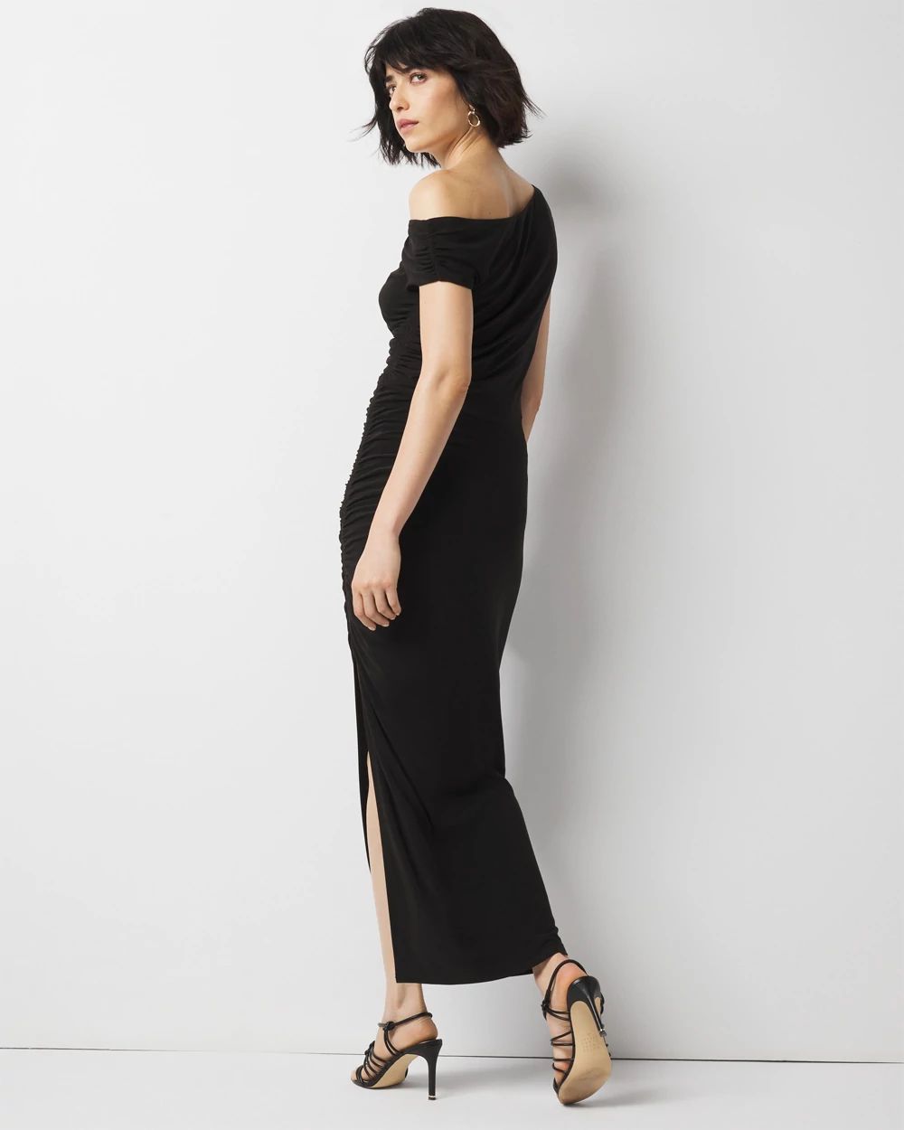 One-Shoulder Ruched Maxi Dress