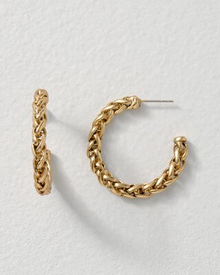 Goldtone Chain Hoop Earrings